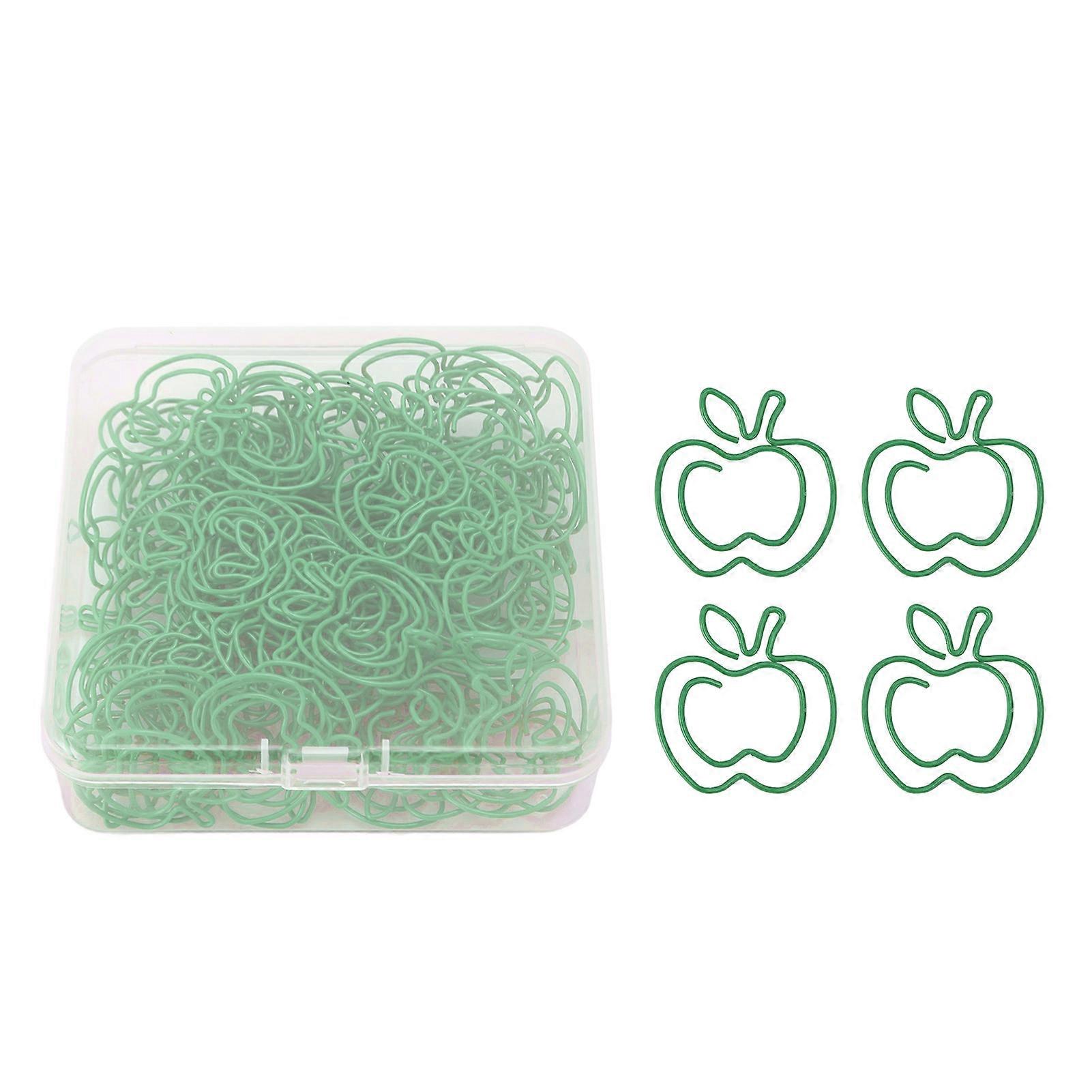 100 Pcs Fruit Shaped Electroplated Paperclips for Documents Cyan