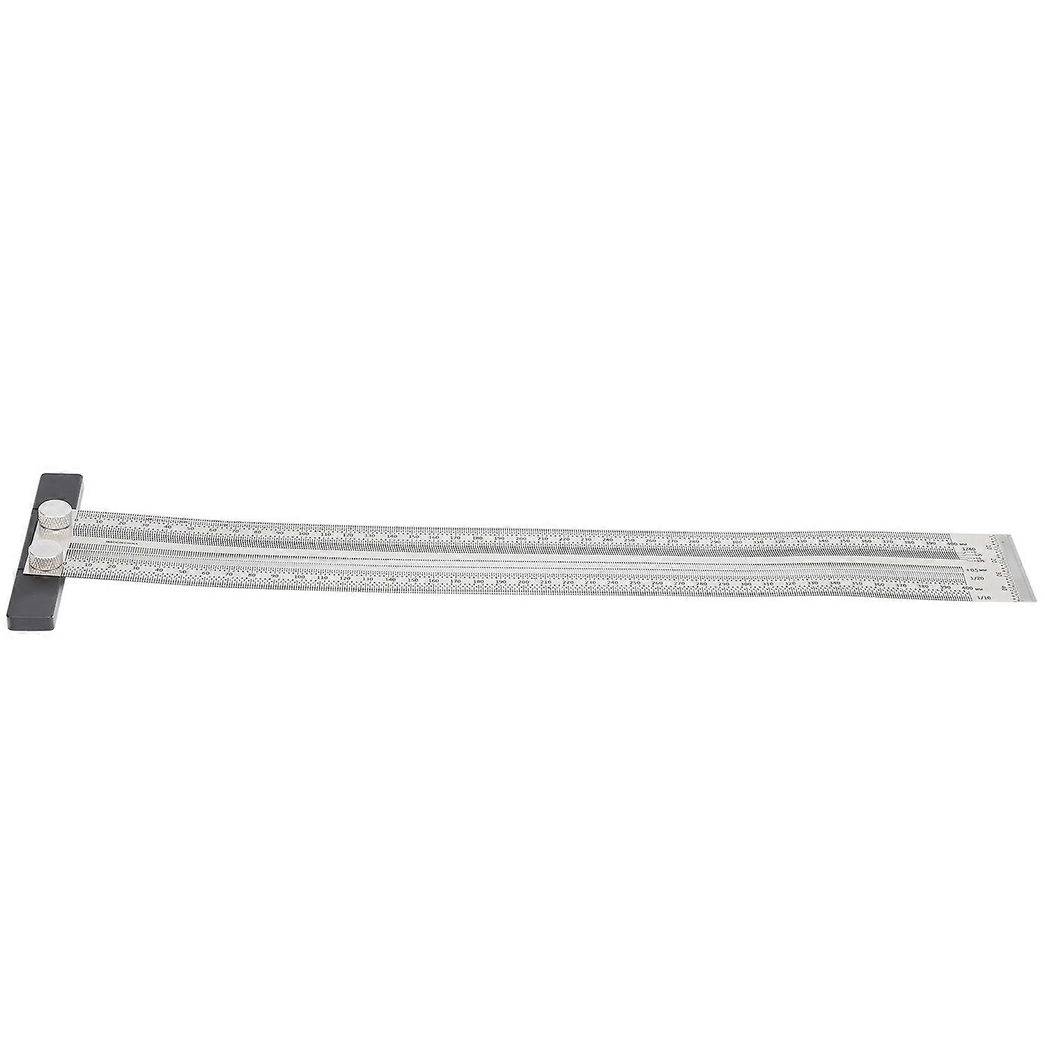 Stainless Steel Line Ruler Hole Scale Accurate Scribing Carpenter Mark Tool 400mm