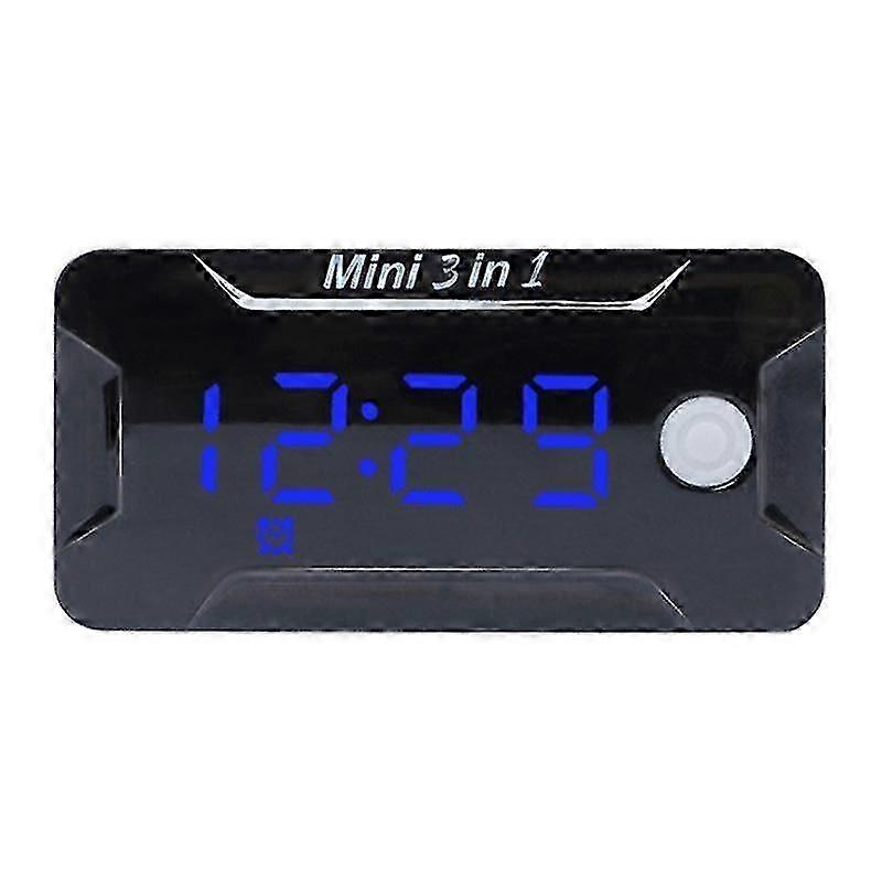 Waterproof Digital Time Clock Thermometer Voltage Voltmeter Motorcycle