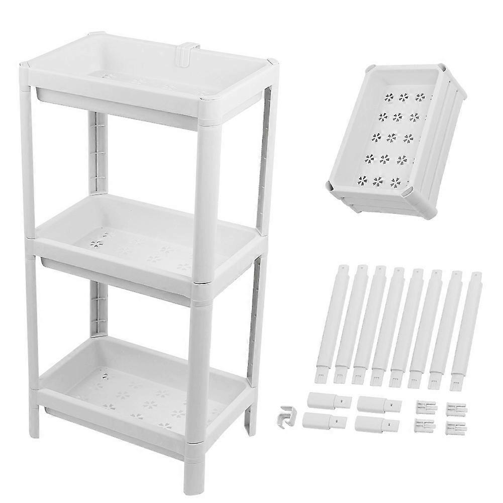 Bathroom Landing Multi-Layer Plastic Storage Rack Bathroom Shelf Storage Rack(White)
