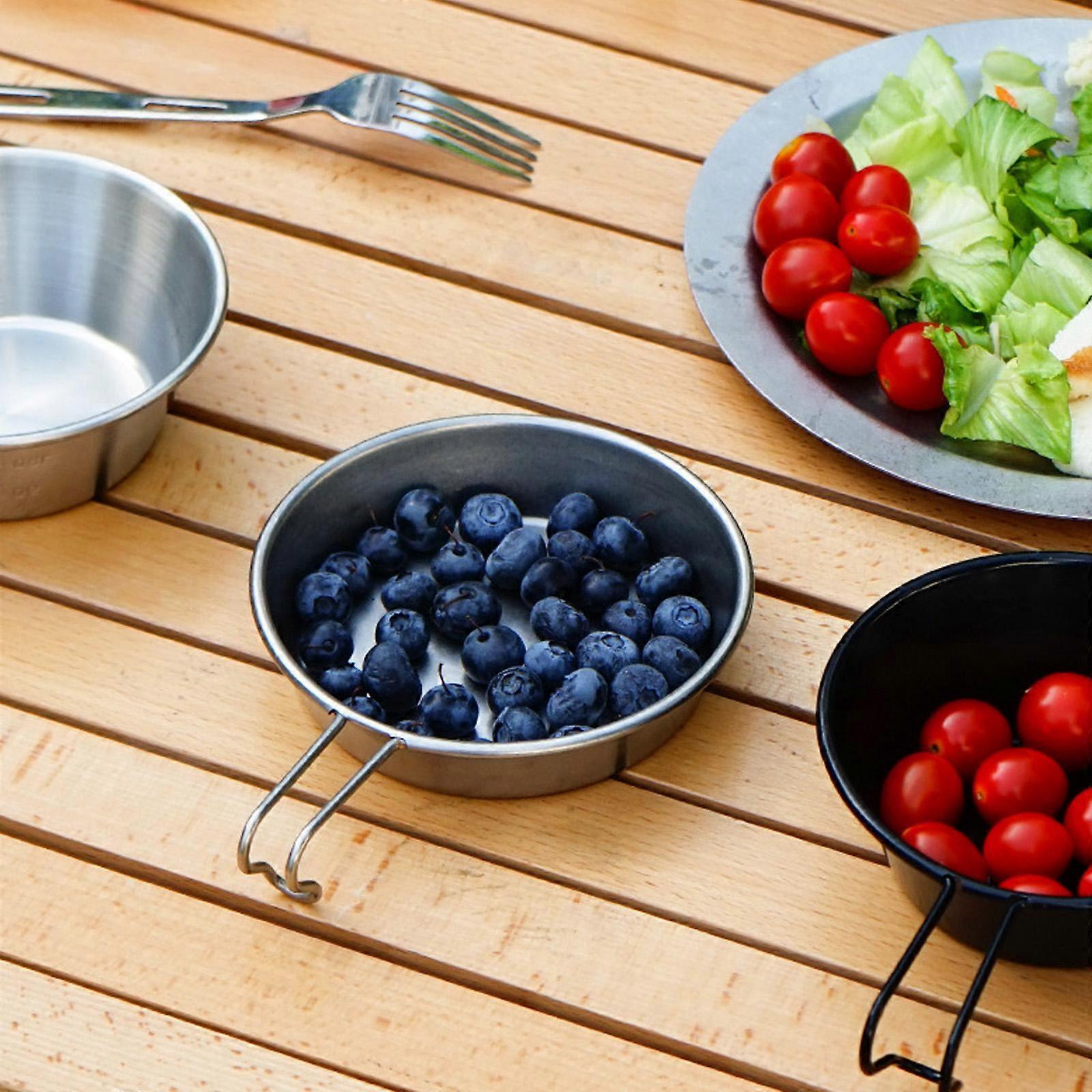 El juego de vajilla multifuncional de acero inoxidable de 4 piezas incluye  platos y tazones de, image size:1600x1600