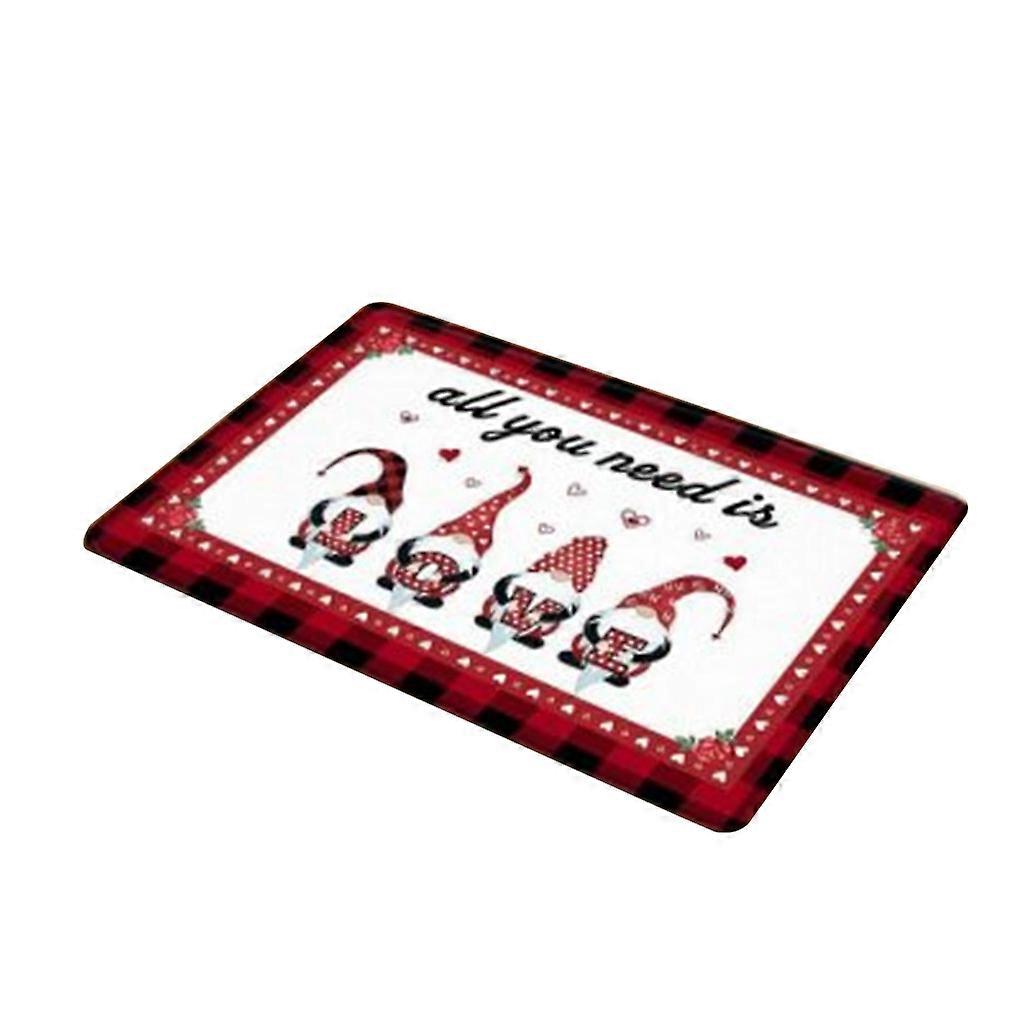 Valentine's Day Love Theme Faceless for Doll Printing Doormat Rectangular Floor Mat Non-Slip Rug Carpet for Bathroom Kitchen Bedroom Home Decor