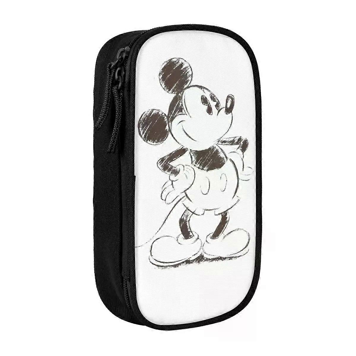 f674 Mickey And Friends Pencil Case Mickey Mouse Sketch Portrait Pen Bag Girls Boys Large Storage Office Pencil Pouch jbfq674
