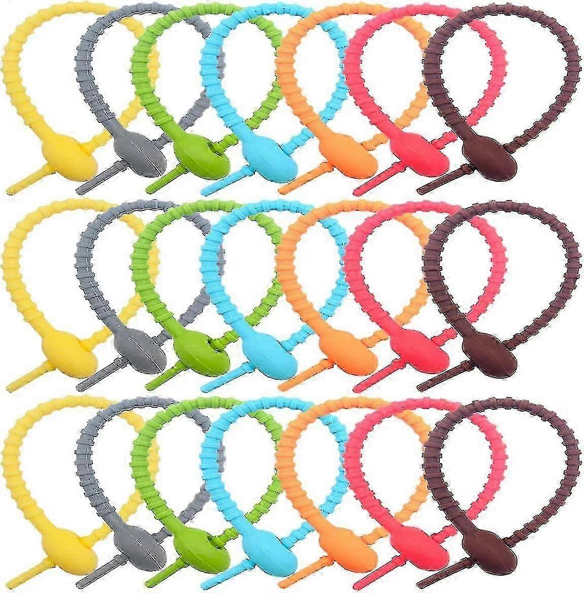 Jinyu سيليكون تويست العلاقات ، منظم يلتف سلك الكابل ، جميع الأغراض أكياس ختم المشابك ، ربطة الخبز القابلة لإعادة الاستخدام ، موفر الطعام ، أحزمة الثعبان المنزلية