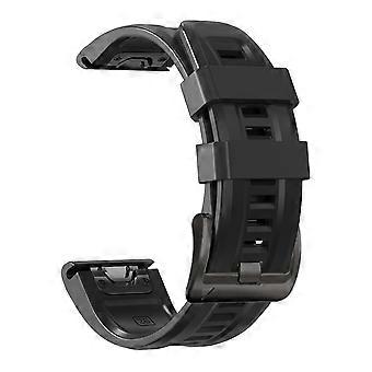 For Garmin Fenix 6X Pro 26mm Silicone Sport Pure Color Watch Band