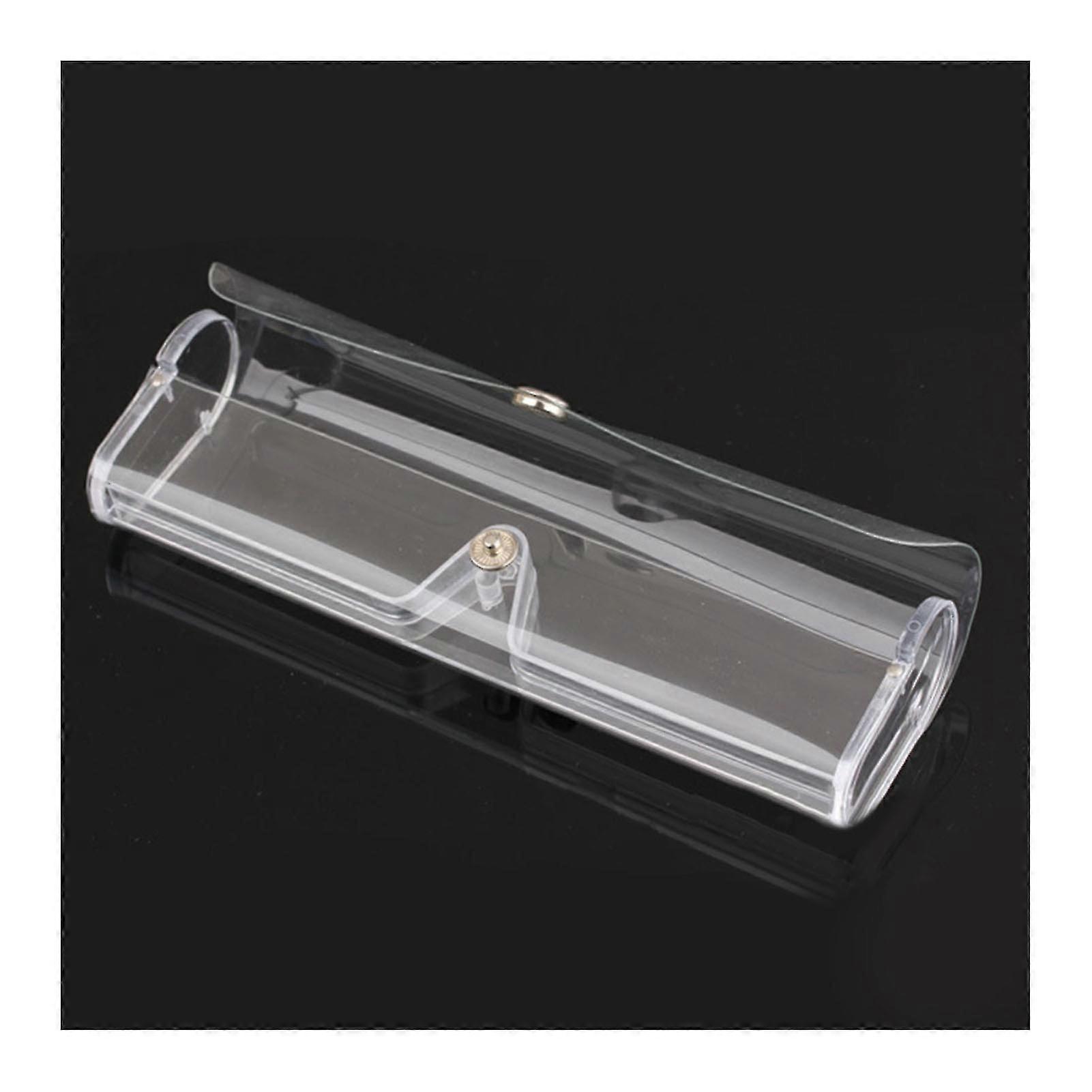 Soft Eyeglass Case Rectangular Clear PVC Plastic Sunglass Box Button Closure