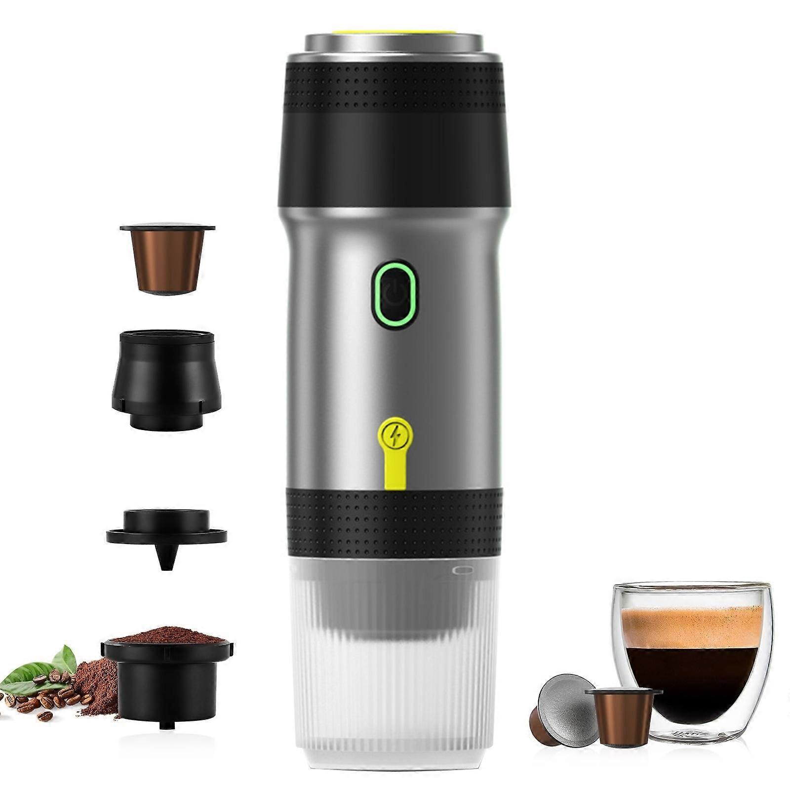 Portable Electric Espresso Machine Ground Coffee & Capsule Coffee Maker, 7500mAh Cold Brew & Self-Heating Coffee Maker for Camping & Office