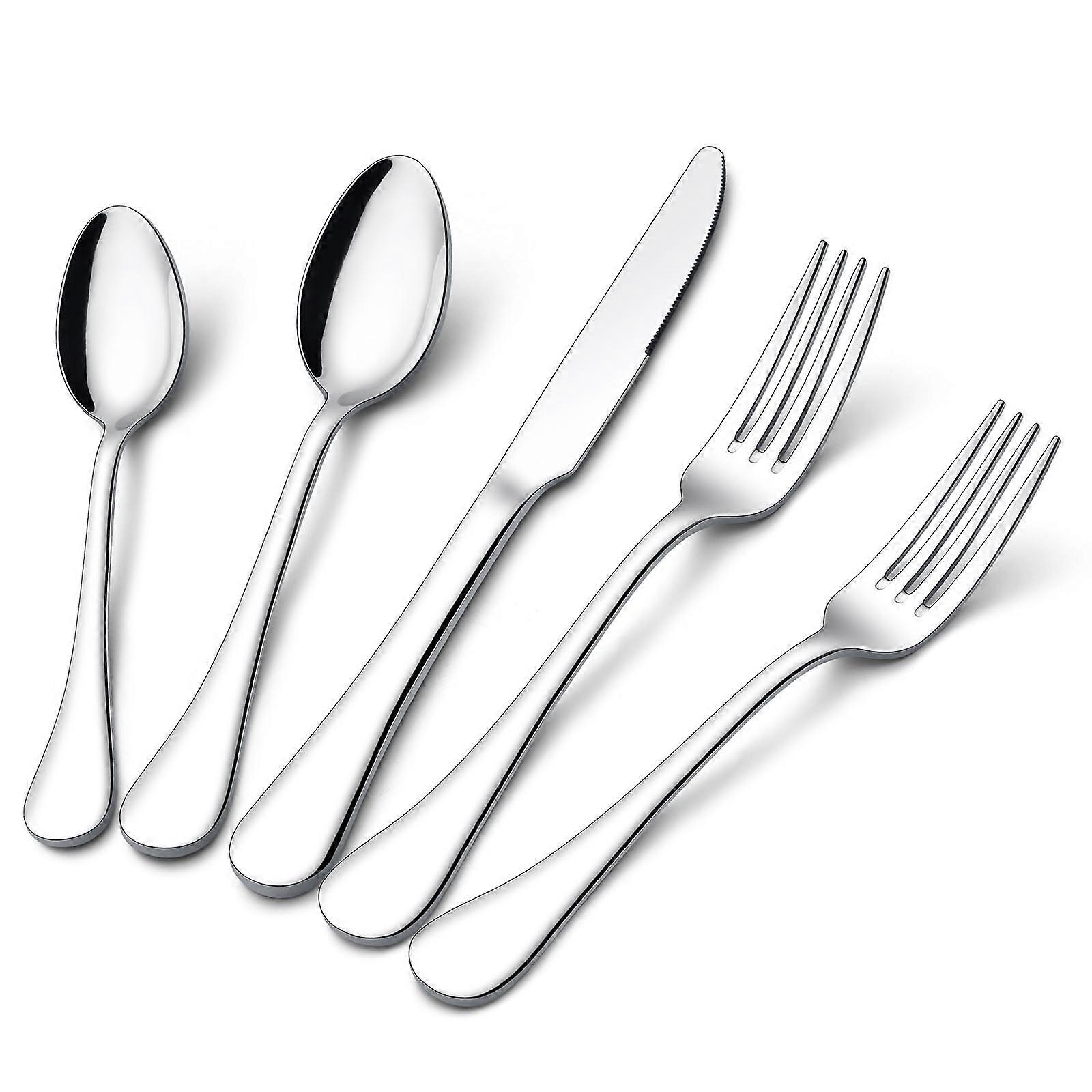 30-Piece Stainless Steel Flatware Set - 18/10 Dishwasher-Safe Silverware