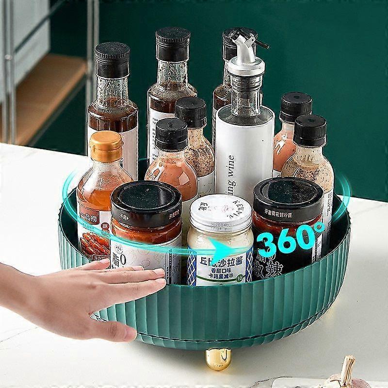 360 ° rotativ birou dormitor cosmetice dulap de depozitare organizator bucătărie suport pentru condimente container de depozitare bucătărie platan tavă de rulare