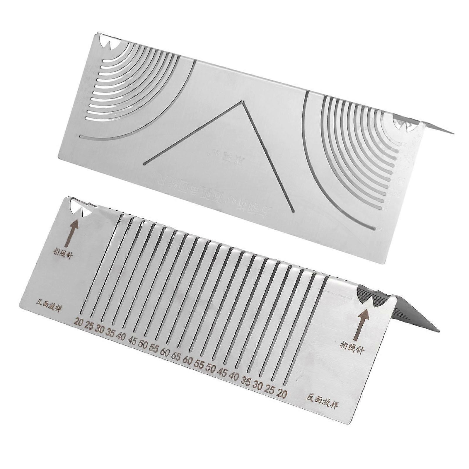 2 Pcs Angle and Arc Marking Tool Multi Functional Stainless Steel Linear Arc Scriber for Pipe Cutting Welding