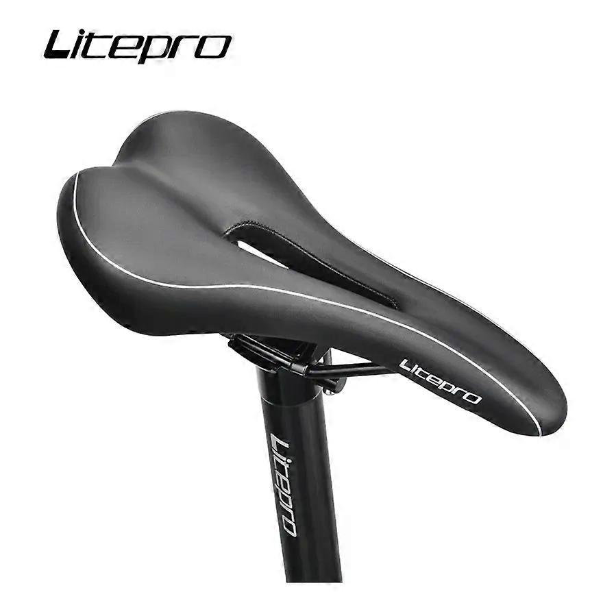 Litepro S1 Hollow Breathable Cushion Mountain Folding Bicycle Comfortable Heat-insulating Non-slip PU Leather Saddle