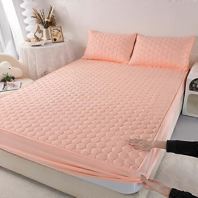 Breathable Quilting Bed Protector Mattress Topper Cover Cute Printed Quilted Mattress Cover Anti -Mites Not Included Pillowcase