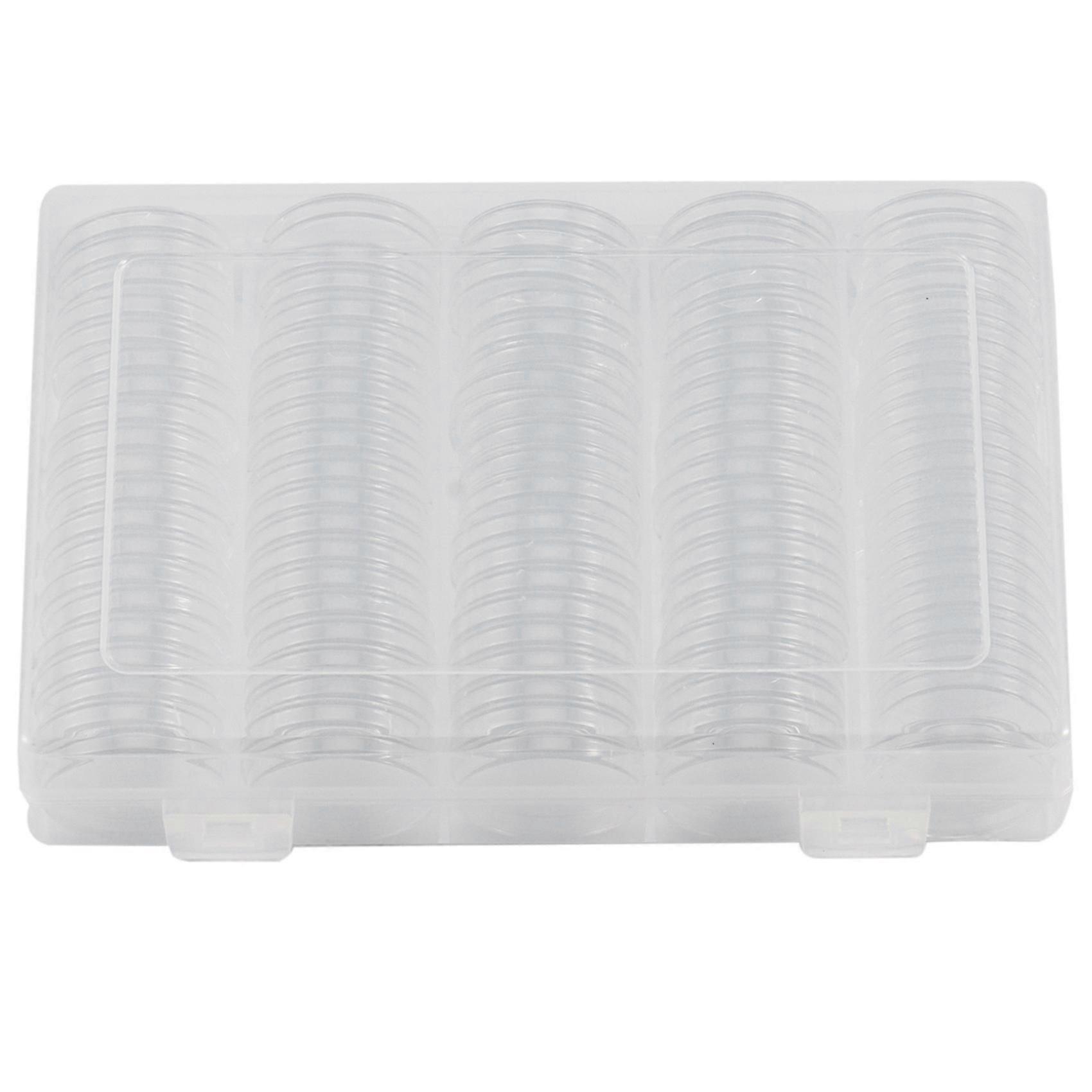 17/20/25/27/30mm Coin Holder, 100Pcs Silver Coin Capsules with Foam Gasket, Professional Coin Case for Coin Collection js