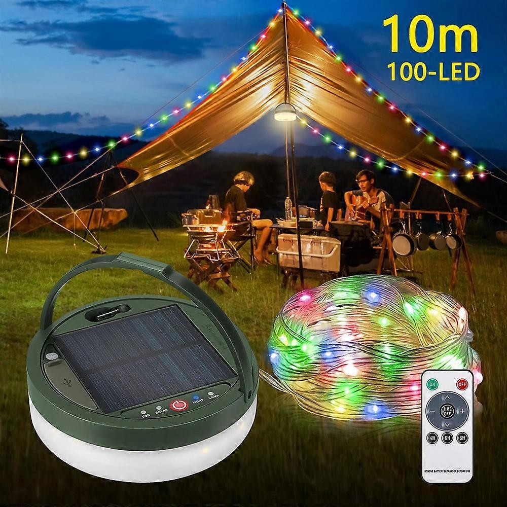 10m Solar Powered String Lights 100-LED Lamps for Tree Patio Garden-Multi-Color