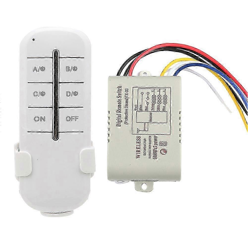 ON/OFF AC180-240V Wireless Receiver Lamp Light RF Remote Control Switch (3 Way 3*1000W)