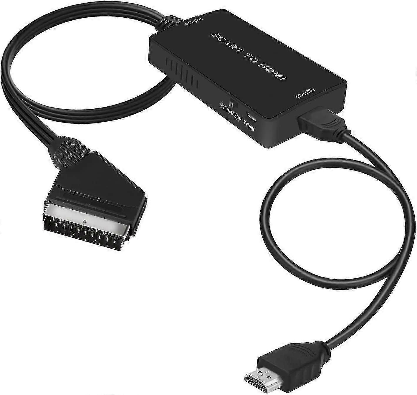 Μετατροπέας Scart σε Hdmi με καλώδιο Hdmi, μετατροπέας ήχου βίντεο διακοπτών Full Hd 720p /1080p