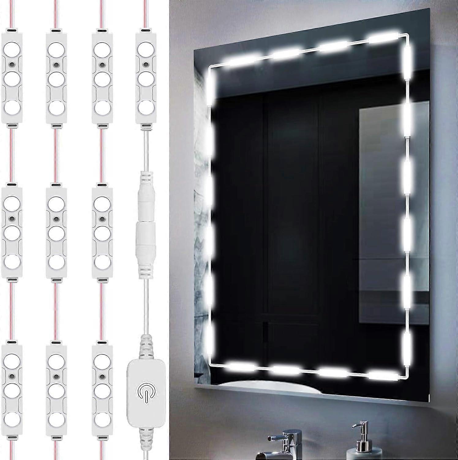 LED Mirror Light, Dressing Table Makeup Strip Light, Super Bright White LED, Dimmable Rotary Control Vanity Light (Mirror Not Included)