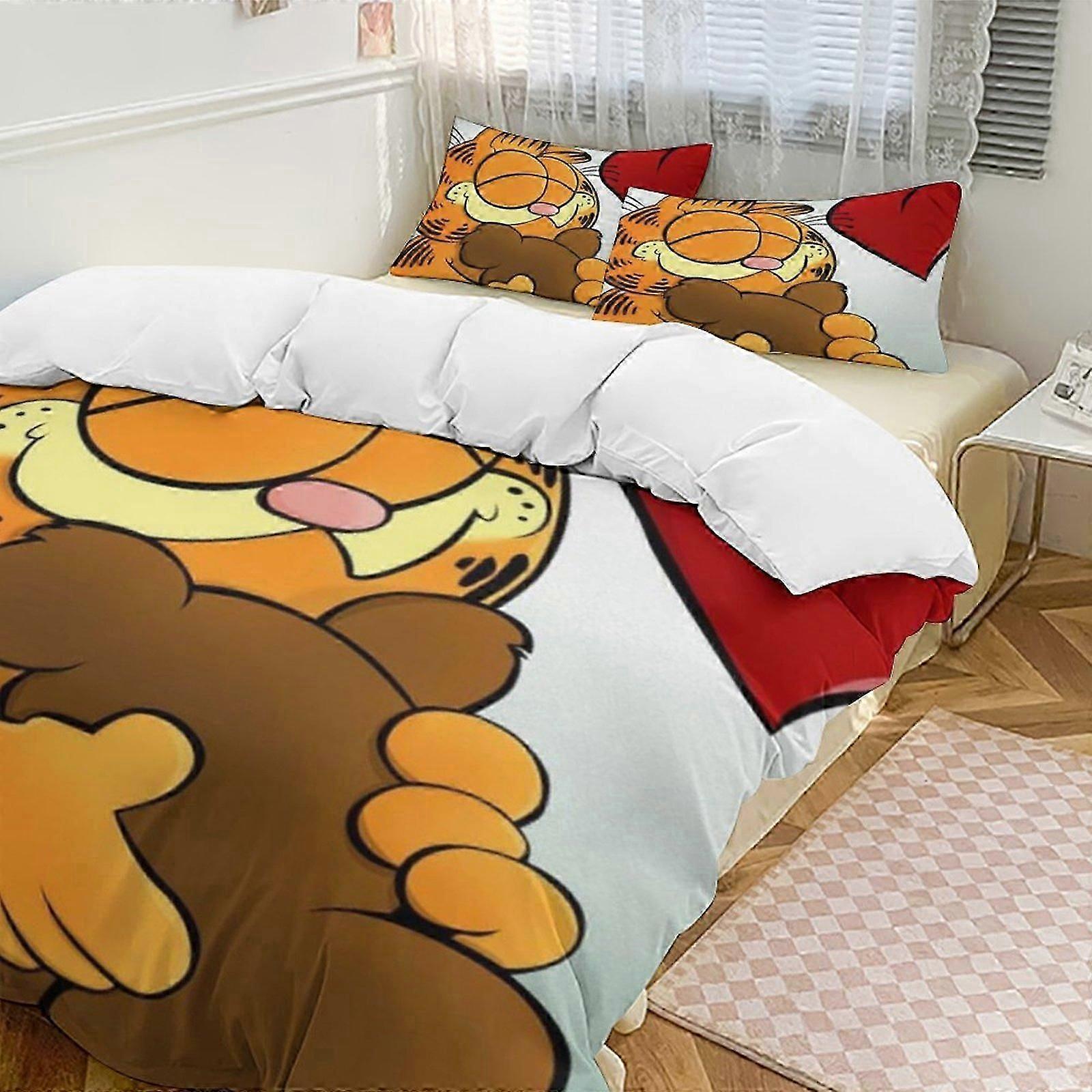 a2710 Lençóis O Conjunto de Cama Garfield Conjunto de Capa de Edredão Desenho Animado Tema Quarto Infantil Lençóis iip2710