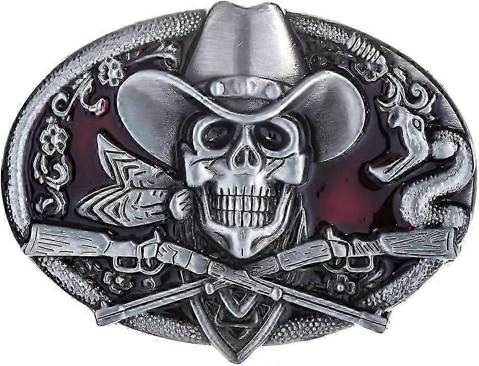 1 PCS Ghost Skeleton Skull Belt Buckle for Men American Native Western Cowboy Belt Buckle
