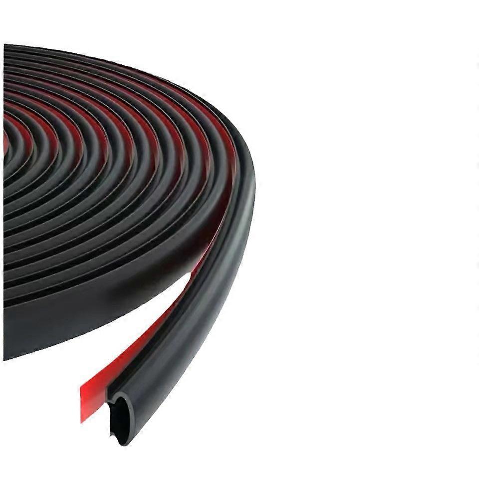 40 Ft Black D-Shaped Weather Stripping for Doors and Windows, Durable Foam Seal, Energy Efficient, Noise Reducing