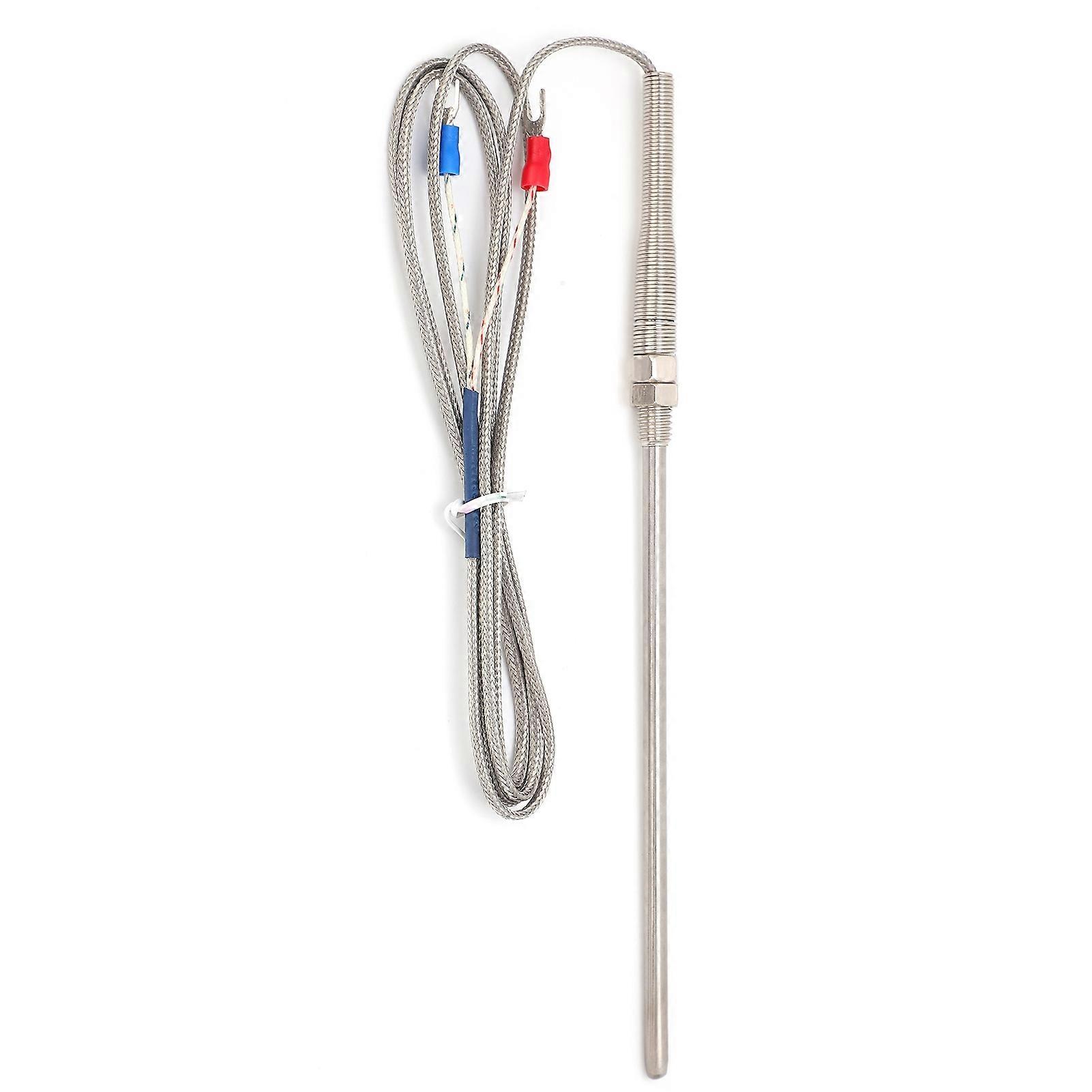 5.9in K-Type Probe Thermocouple Precise 0-800°C Temperature Test Stainless Steel M8 Thread