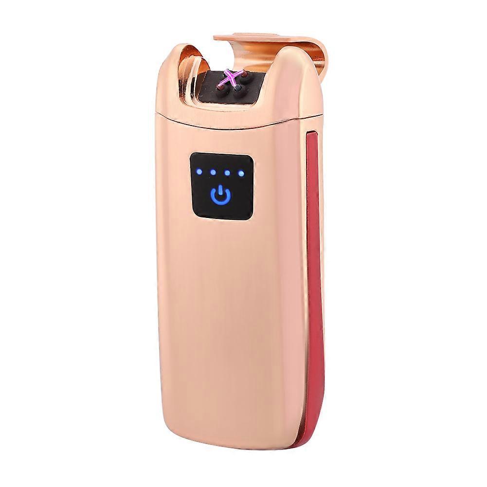 Dual Arc Touch Sensor USB Rechargeable Windproof Lighter 8x3.5x1.5cm Gold