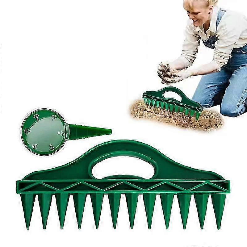 12 Holes Seed Planting Tool - Seed-in Soil Digger & Soil Spacer for Precise Seed Sowing & Gardening