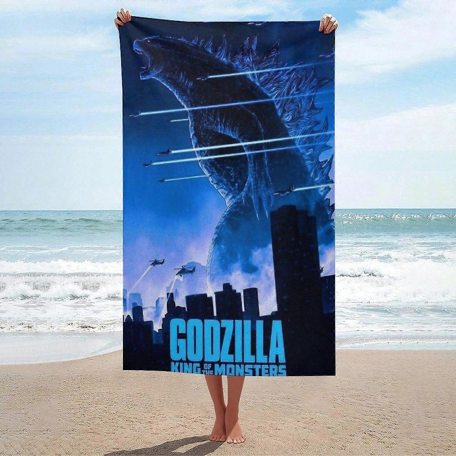 Godzilla Cartoon Microfiber Beach Towel 32X52 Lightweight and Breathable Oversize Towel Suitable For The Beach, Pool, and Fitness #qf9r