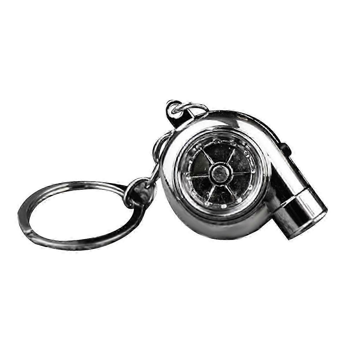 Car Turbo Spinner Keychain with Real Sound and LED Light Mini Turbocharger Key Chain compatible with Car Keys Ac