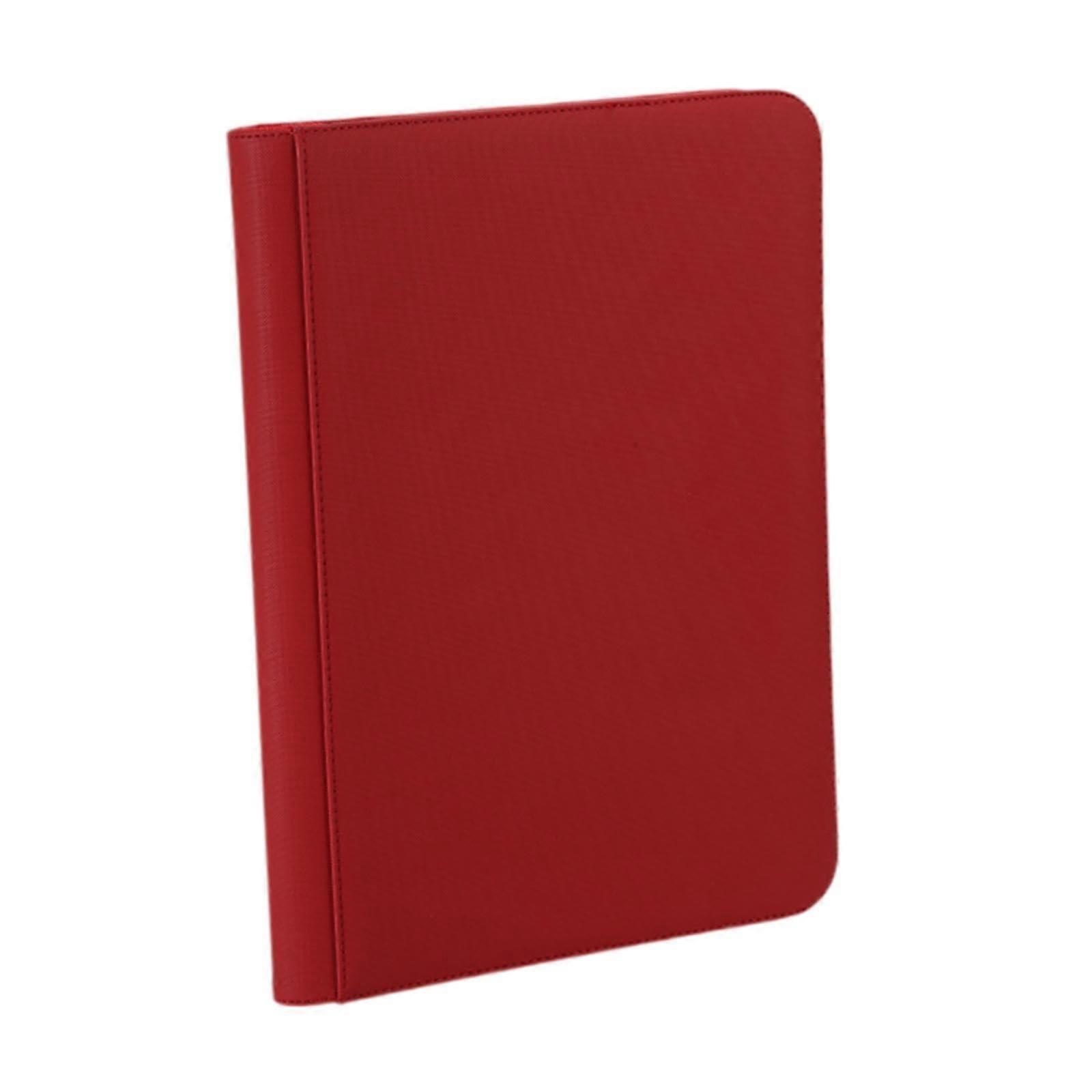 Card Collection Card Book with Double-Sided Pages for Baseball and Football Photocards, Red, 3-Ring Binder, Durable Material