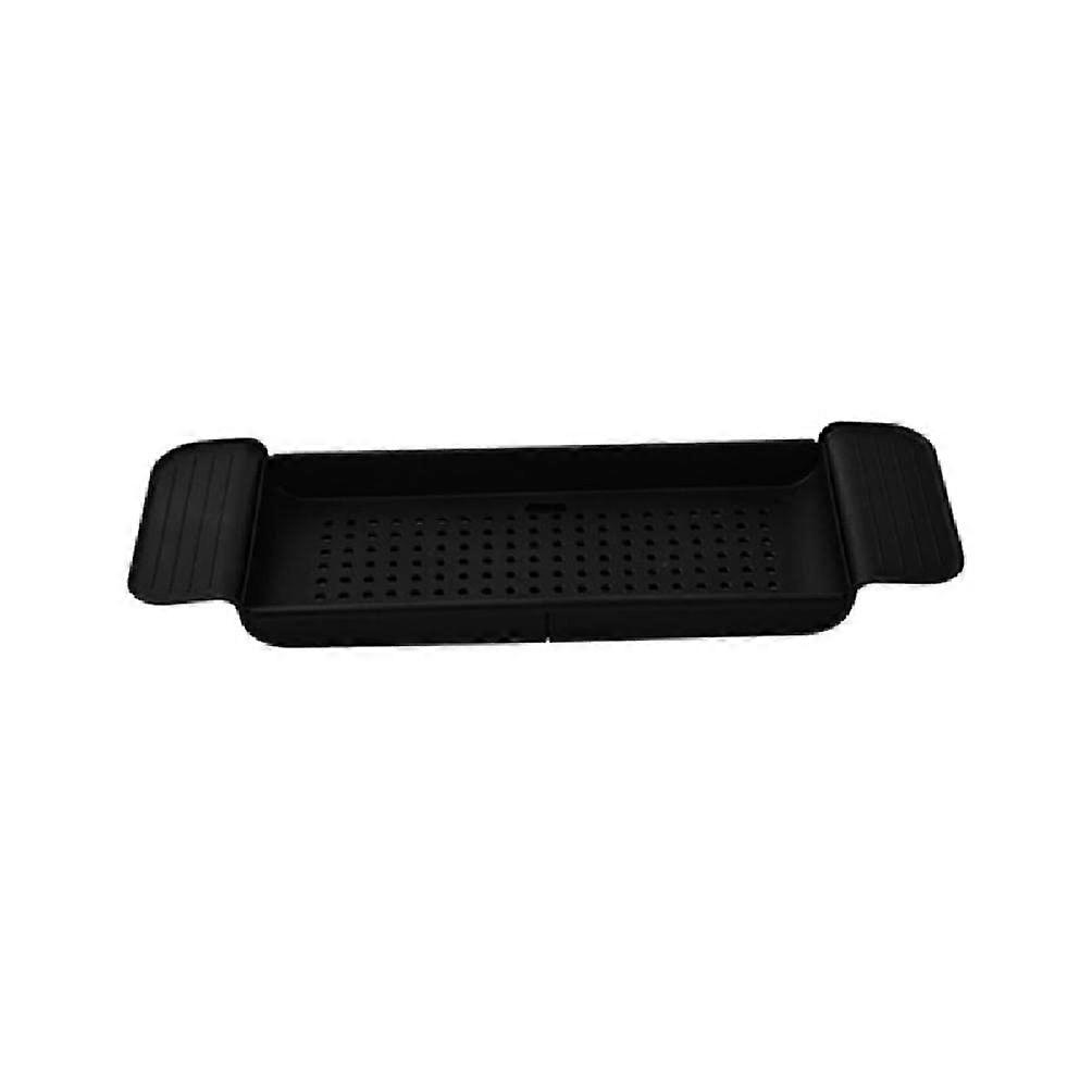 Jomgeroz Expandable Drain Bath Shelf Adjustable Plastic Bathtub Caddy Storage Rack for Large and Small Tubs
