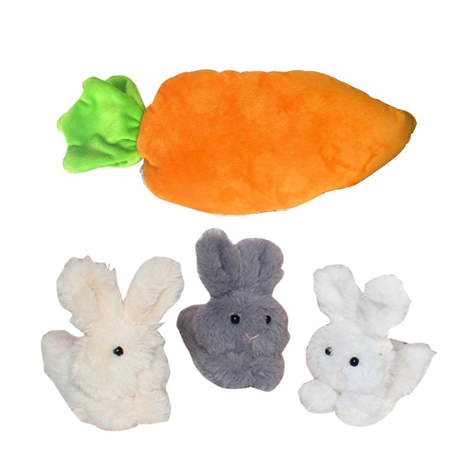 3PCS Small Size Stuffed Bunny Plush for Doll Mascot Figure Interactive Toy for Baby Emotion Smooth Office Automobile Sup