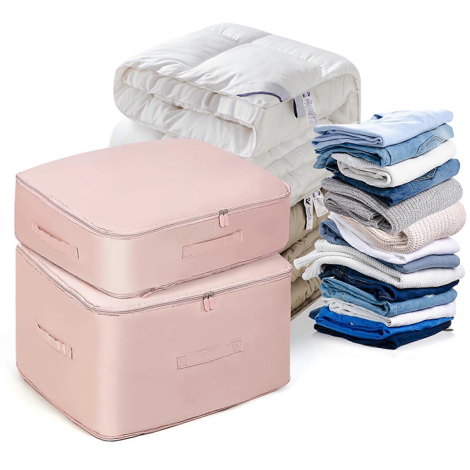 2PCS Self-Compression Organizer Bags 52x42x60cm and 52x42x30cm for Space Saving Storage Solutions