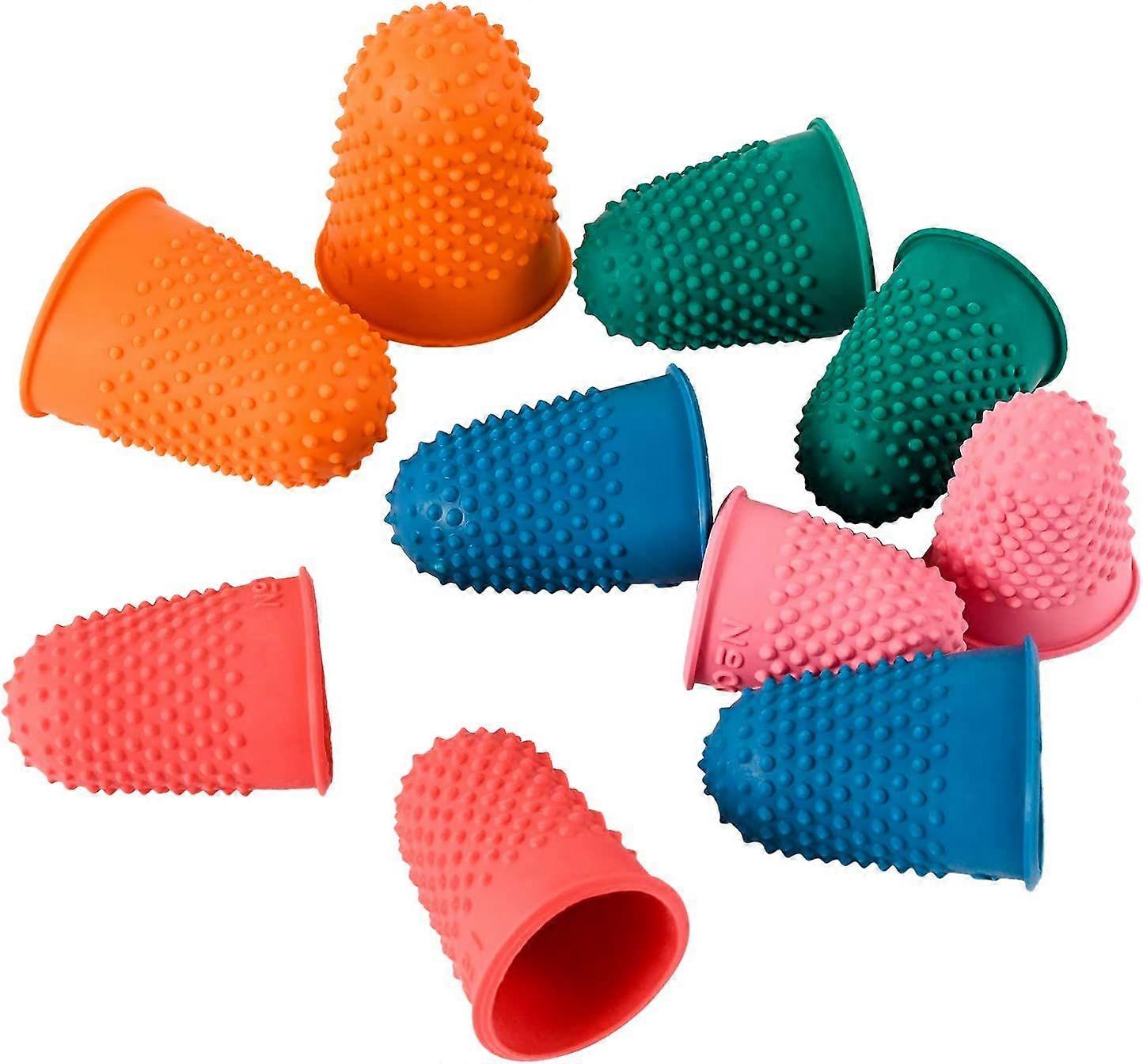 5 Sizes  Finger Tips 5 Colors  Finger Thimbles  Finger Pads for Money Counting, Writing, Sorting Task to Protect Finger Tip & Gripping Aid (10 pcs)