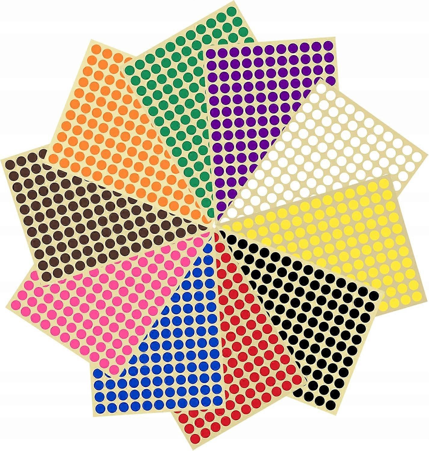 Round Dot Stickers, Self-adhesive, Colorful Dots, 3300 Small, Circle