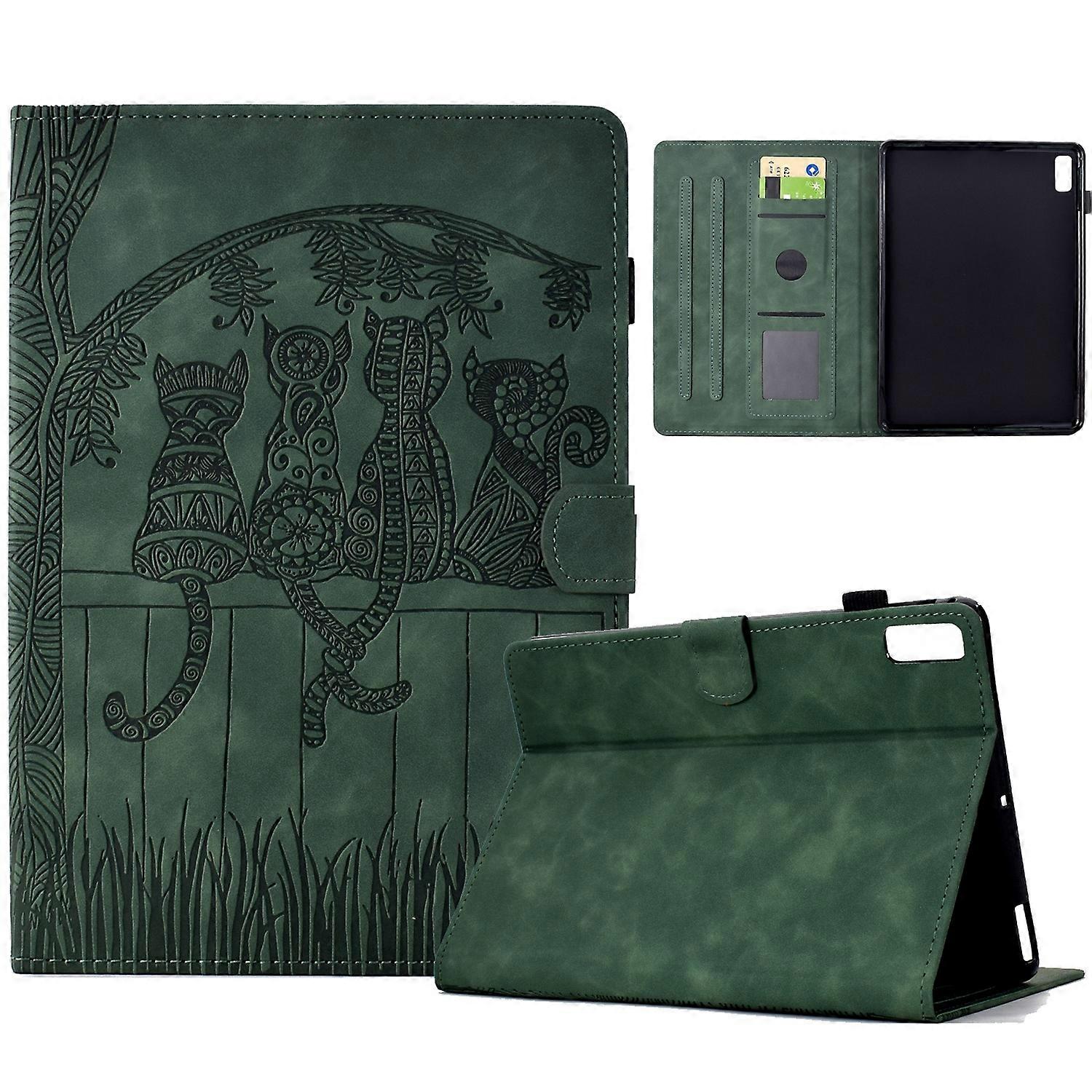 Cats Embossed Leather Smart Tablet Case