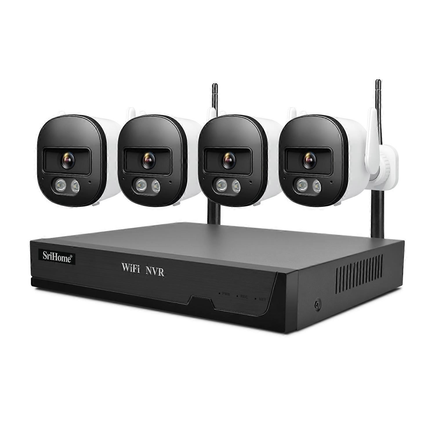 SriHome NVS001E-IPC056 Ultra HD 4-Kanal-WLAN-Netzwerk-Videorecorder-Set