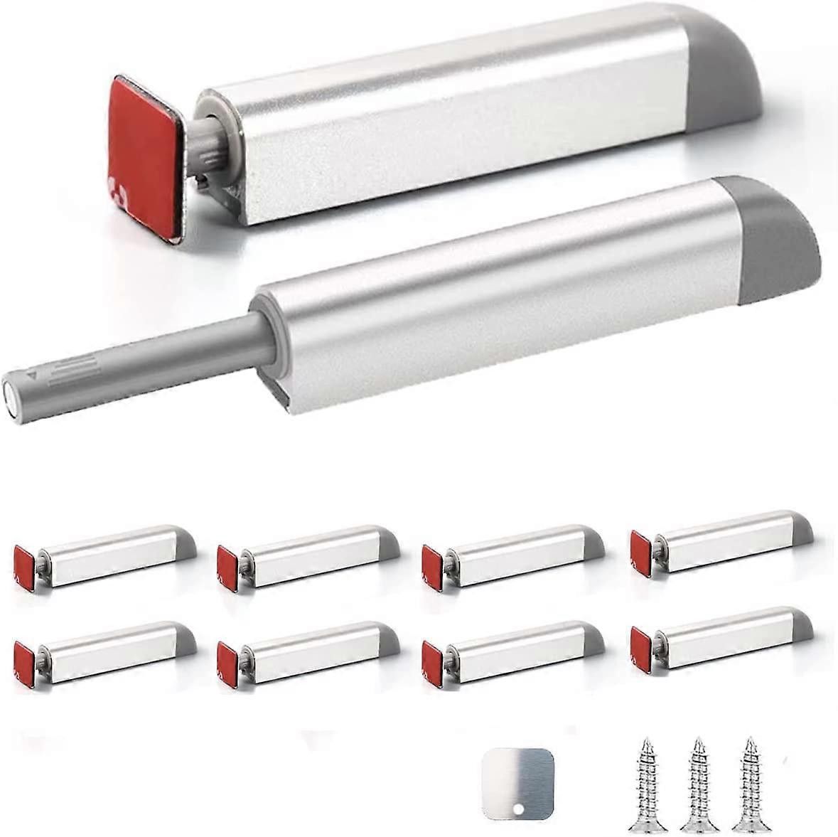 Push to Open Cabinet Hardware Silver 10 Pack Magnetic Push Latch for Hidden Door Mechanism