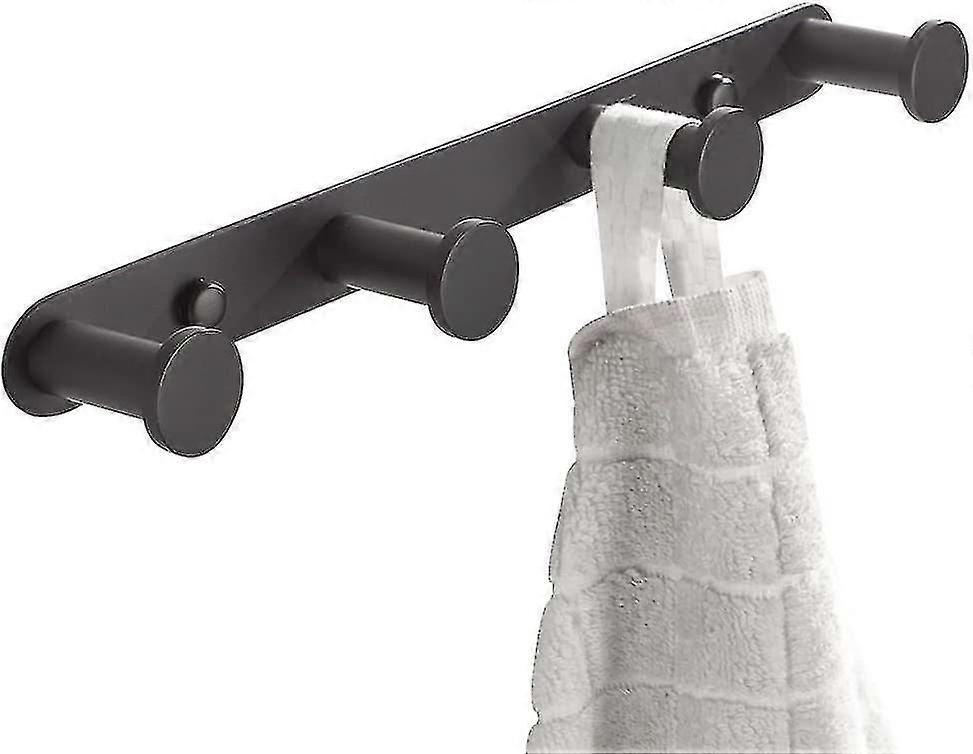 実用的な壁のフック4つのステンレス鋼のフックのコートラックの帽子のタオルの棚の黒い終わりが付いている