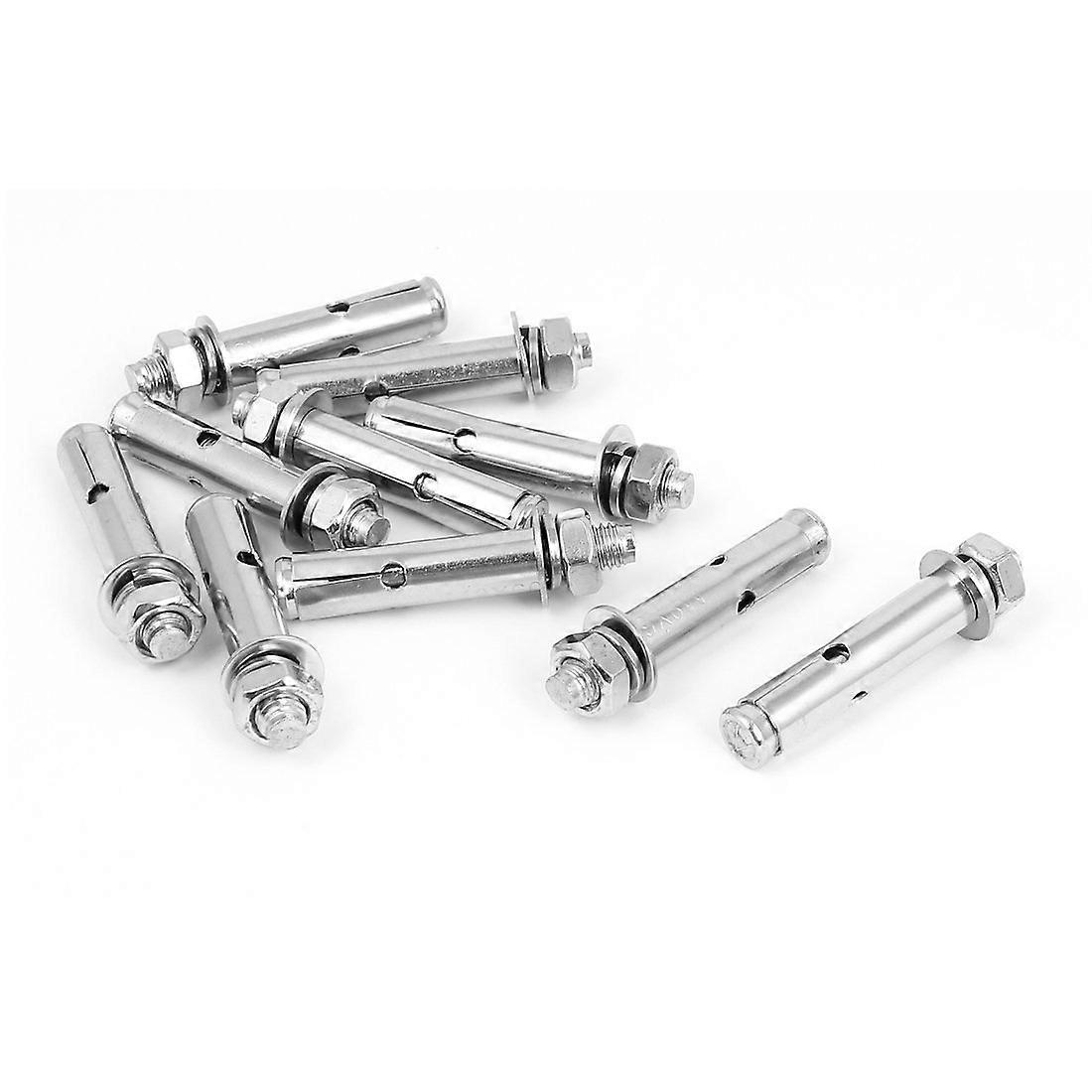 M8x60mm Stainless Steel Expansion Bolts with Hex Sleeve Nuts – 10 Pcs Heavy Duty Screws for Concrete and Masonry