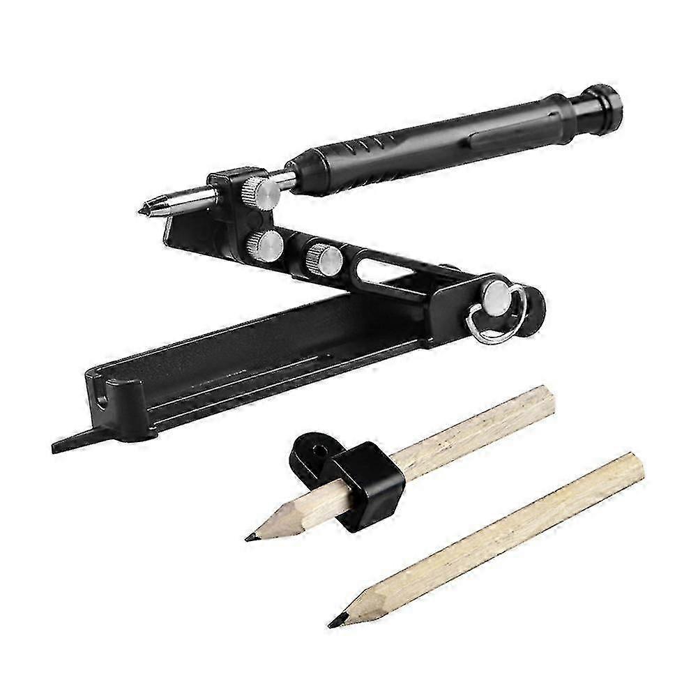 Multi-function Scribing Tool Woodworking Compass Tool Adjustable Profile Scribing Ruler Planning