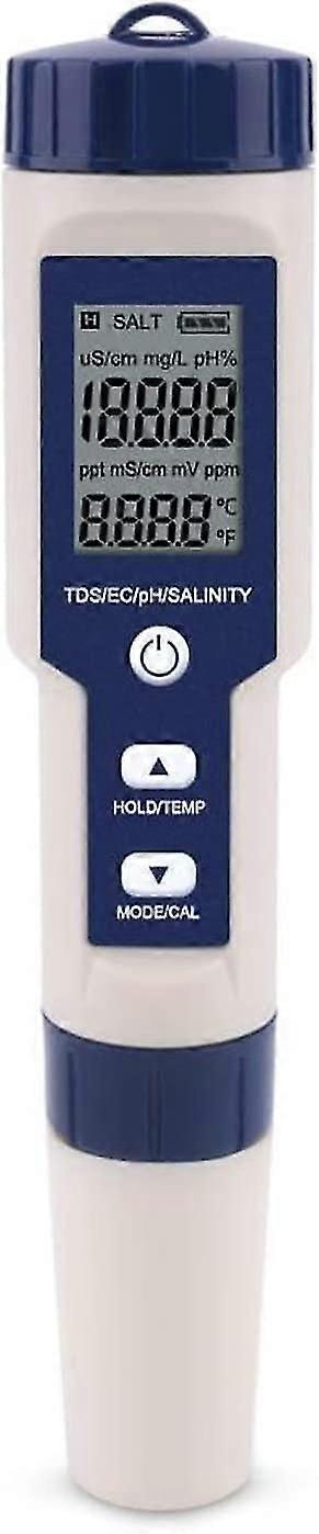 Five-in-one Ph Meter Ph Ectds Temperature Salinity Conductivity Water Quality Test Pen Breeding Detector Backlight Test Pen