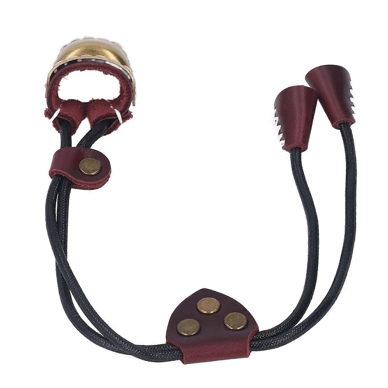 Archery Leather Finger Guard Comfortable Regulating Ergonomic Simple Use Archery Bow Thumb Ring Reddish Brown 