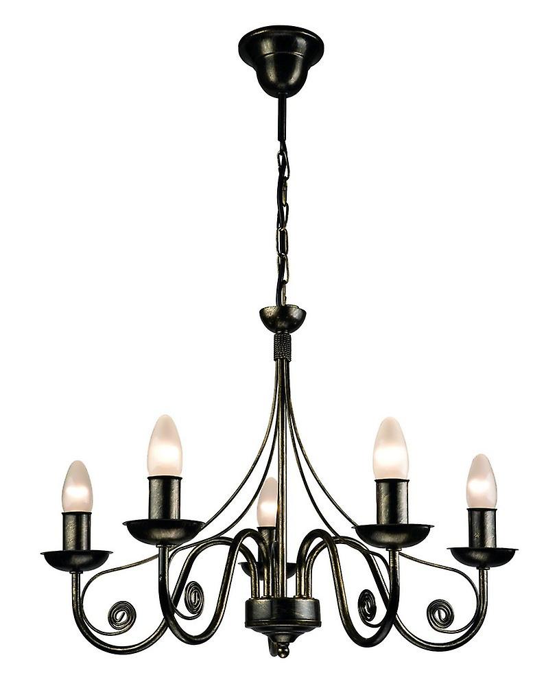 Donato Chandeliers With Fabric Shades, Black, 5x E27