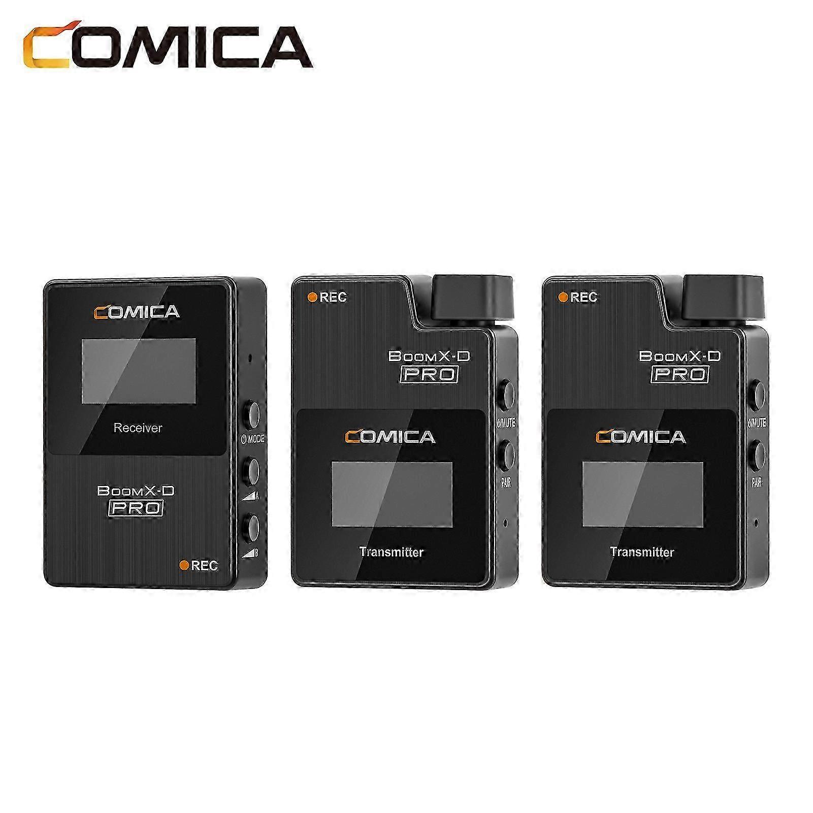 Comica Boomx-d Pro D2 One-trigger-two 2.4g Dual-channel Wireless Microphone System Built-in 8g Memory Card Digital & Analog Output Modes 100m Effectiv
