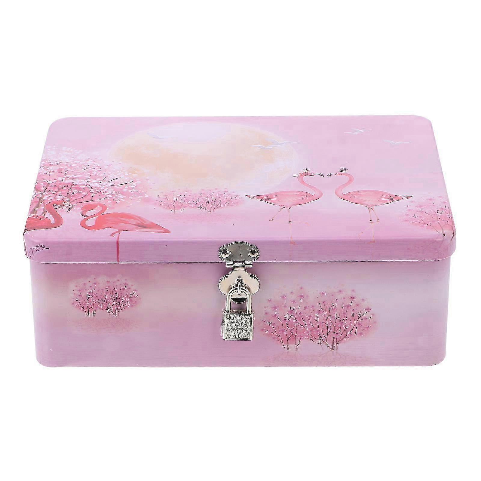 1 Set Of Storage Box Retro Style Gift Case With Padlock Keys For Organization-FCY lucky