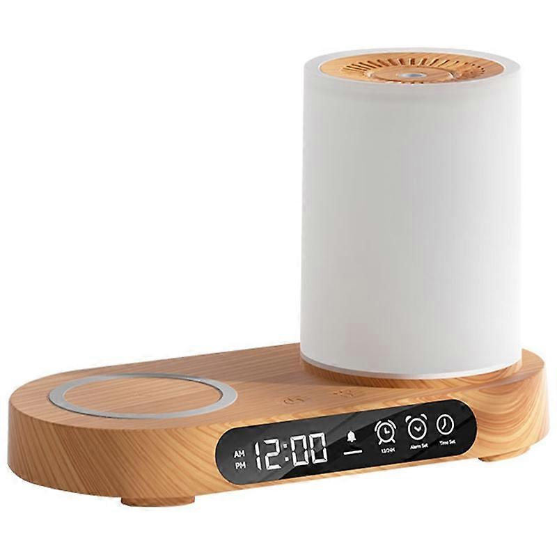 T32 ארומה מכשיר אדים אוויר לילה אור רמקול תואם Bluetooth שעון דיגיטלי טלפון אלחוטי מטען