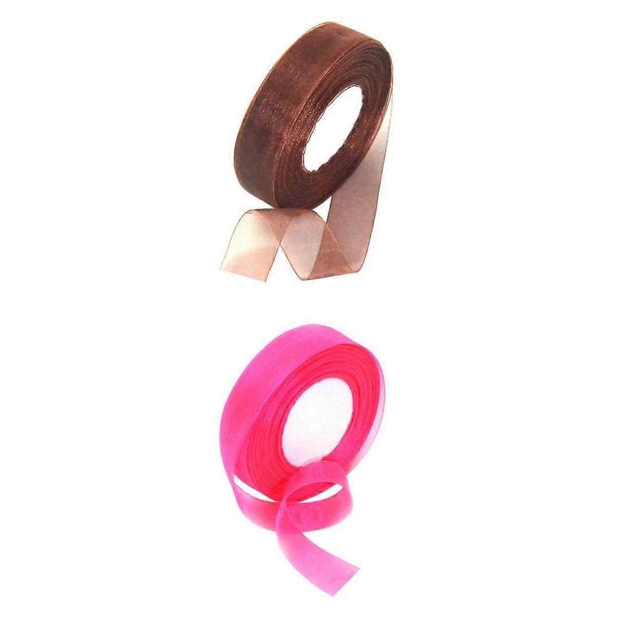 2 Rolls 50 Satin Chiffon Ribbon Wrapping Paper