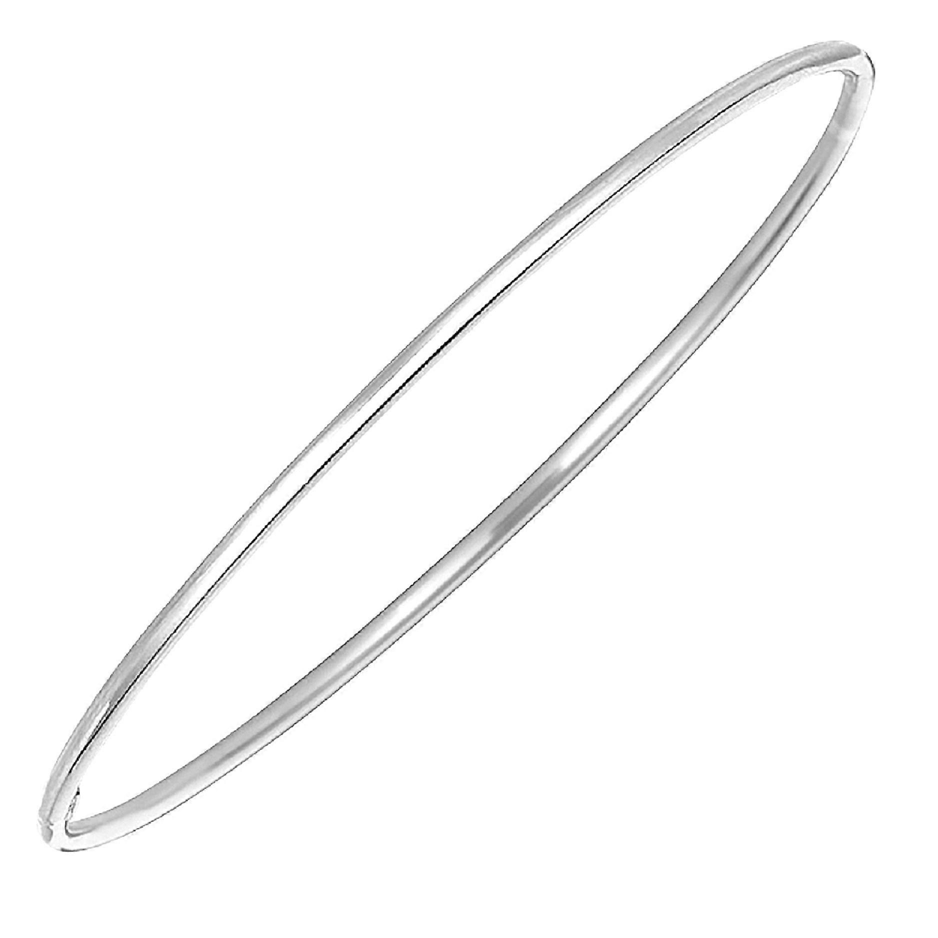 Sterling Silver Slipon Stackable Polished Shiny Bangle Bracelet