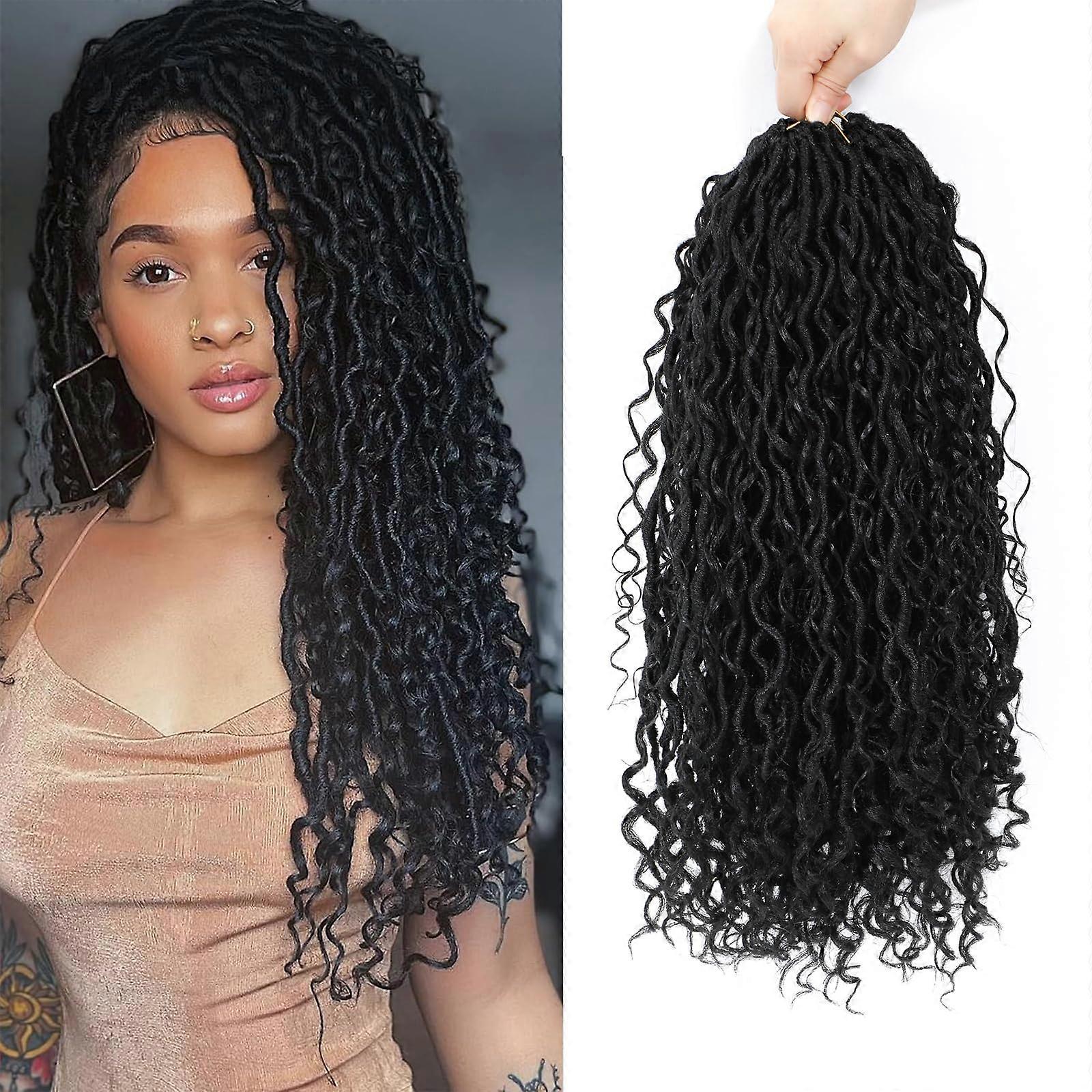 Boho Faux Locs Crochet Hair 24 Inch Soft Locs 1B Boho River Locs